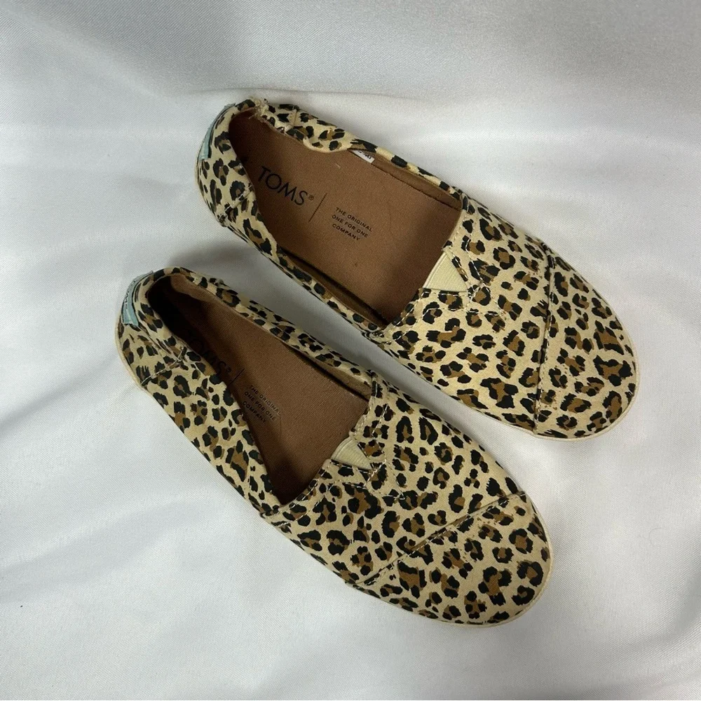 Toms | Avalon Slip On Canvas Cheetah Print Shoes Women's Size 7W